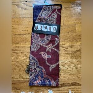 Nicole’s boutique scarf- brand new in blue and maroons.
